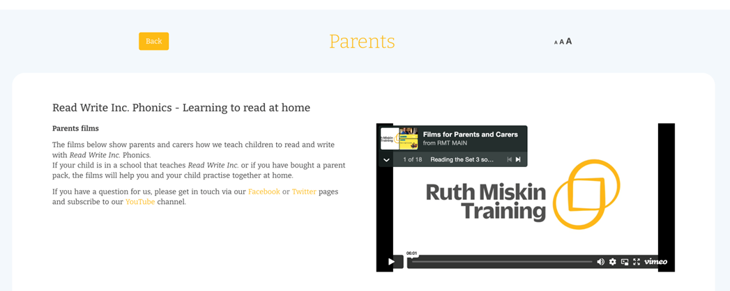Phonics - Read Write Inc - Parc Eglos